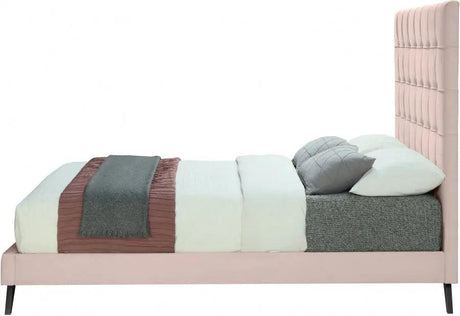 Meridian Furniture - Elly Velvet King Bed In Pink - Ellypink-K