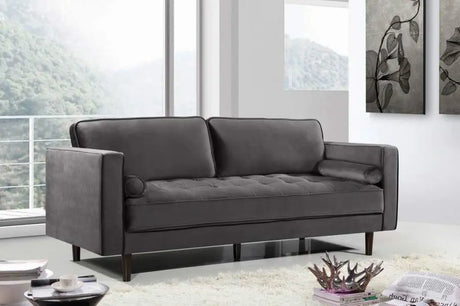 Meridian Furniture - Emily 3 Piece Living Room Set In Grey - 625Grey-S-3Set