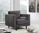 Meridian Furniture - Emily 3 Piece Living Room Set In Grey - 625Grey-S-3Set