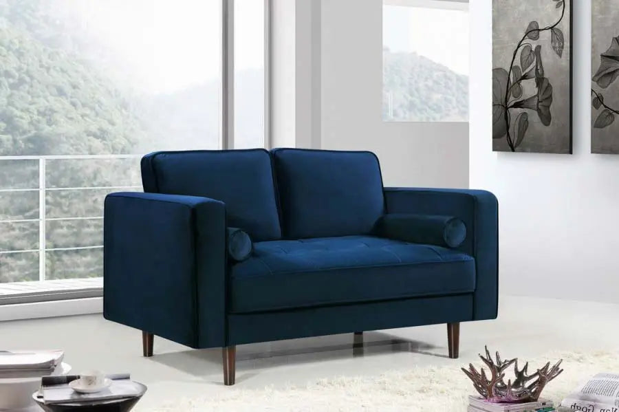 Meridian Furniture - Emily 3 Piece Living Room Set In Navy - 625Navy-S-3Set