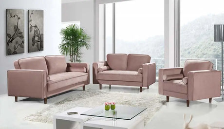 Meridian Furniture - Emily 3 Piece Living Room Set In Pink - 625Pink-S-3Set