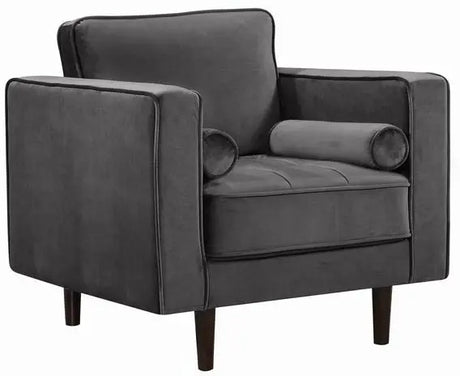 Meridian Furniture - Emily Velvet Chair In Grey - 625Grey-C