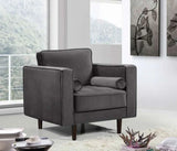 Meridian Furniture - Emily Velvet Chair In Grey - 625Grey-C