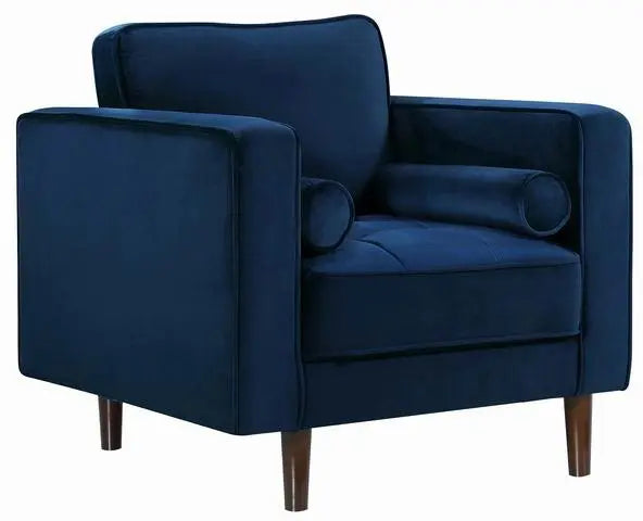 Meridian Furniture - Emily Velvet Chair In Navy - 625Navy-C