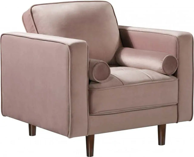 Meridian Furniture - Emily Velvet Chair In Pink - 625Pink-C
