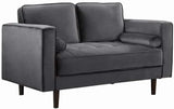 Meridian Furniture - Emily Velvet Loveseat In Grey - 625Grey-L