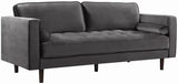 Meridian Furniture - Emily Velvet Sofa In Grey - 625Grey-S