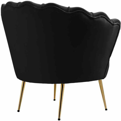 Meridian Furniture - Gardenia Velvet Chair In Black - 684Black-C