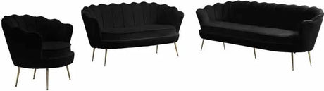 Meridian Furniture - Gardenia Velvet Chair In Black - 684Black-C