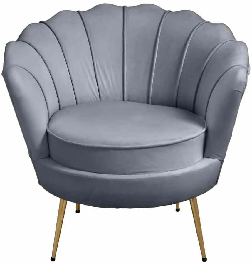 Meridian Furniture - Gardenia Velvet Chair In Grey - 684Grey-C