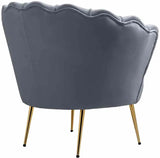 Meridian Furniture - Gardenia Velvet Chair In Grey - 684Grey-C