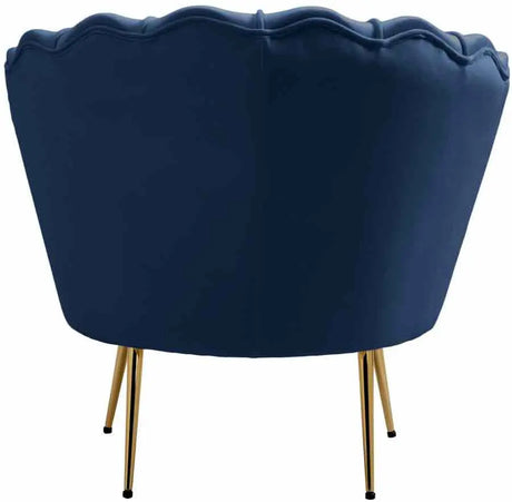 Meridian Furniture - Gardenia Velvet Chair In Navy - 684Navy-C