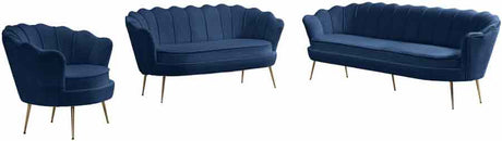 Meridian Furniture - Gardenia Velvet Chair In Navy - 684Navy-C