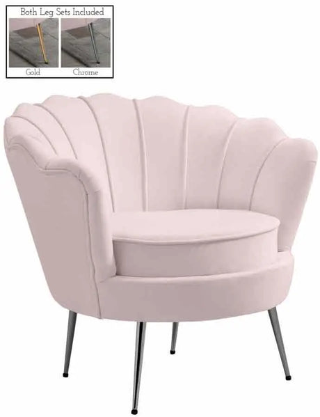 Meridian Furniture - Gardenia Velvet Chair In Pink - 684Pink-C