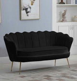 Meridian Furniture - Gardenia Velvet Loveseat In Black - 684Black-L