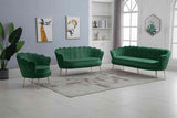 Meridian Furniture - Gardenia Velvet Loveseat In Green - 684Green-L