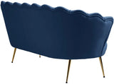 Meridian Furniture - Gardenia Velvet Loveseat In Navy - 684Navy-L