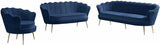 Meridian Furniture - Gardenia Velvet Loveseat In Navy - 684Navy-L