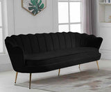 Meridian Furniture - Gardenia Velvet Sofa In Black - 684Black-S