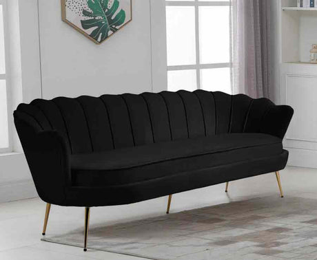 Meridian Furniture - Gardenia Velvet Sofa In Black - 684Black-S