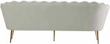 Meridian Furniture - Gardenia Velvet Sofa In Cream - 684Cream-S