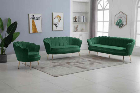 Meridian Furniture - Gardenia Velvet Sofa In Green - 684Green-S