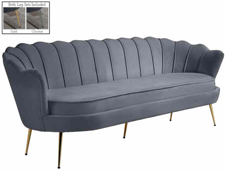 Meridian Furniture - Gardenia Velvet Sofa In Grey - 684Grey-S