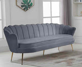 Meridian Furniture - Gardenia Velvet Sofa In Grey - 684Grey-S