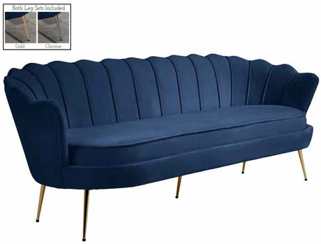 Meridian Furniture - Gardenia Velvet Sofa In Navy - 684Navy-S