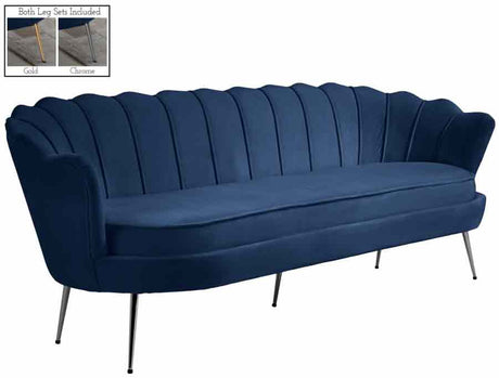 Meridian Furniture - Gardenia Velvet Sofa In Navy - 684Navy-S