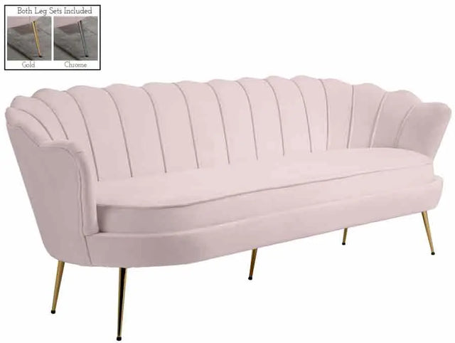 Meridian Furniture - Gardenia Velvet Sofa In Pink - 684Pink-S