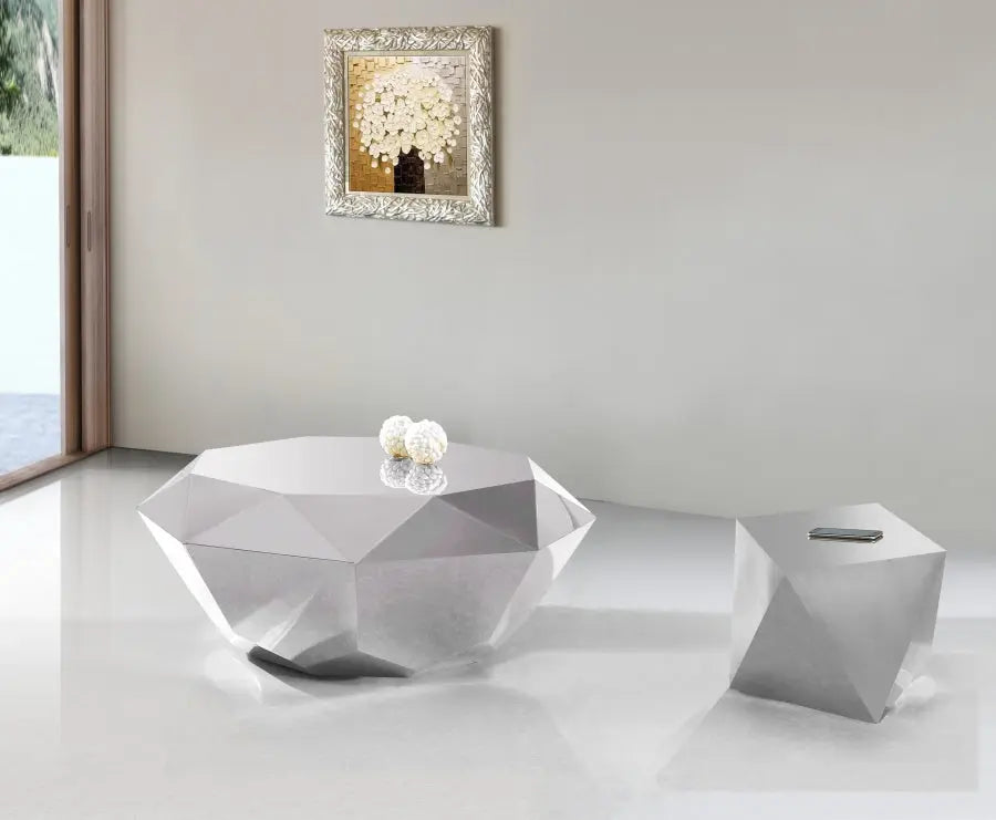 Meridian Furniture - Gemma 3 Piece Occasional Table Set In Silver - 222Silver-3Set