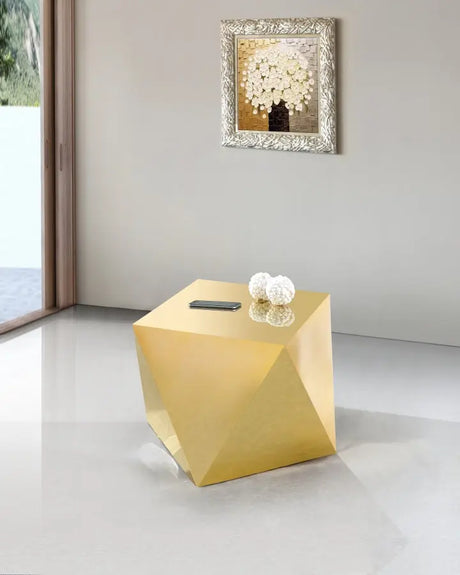 Meridian Furniture - Gemma End Table In Gold - 222Gold-E
