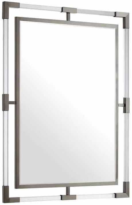 Meridian Furniture - Ghost Mirror In Brushed Silver - 452-M