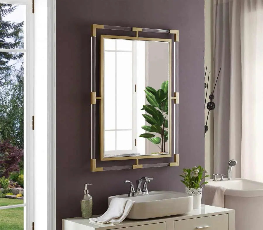 Meridian Furniture - Ghost Mirror In Gold - 451-M