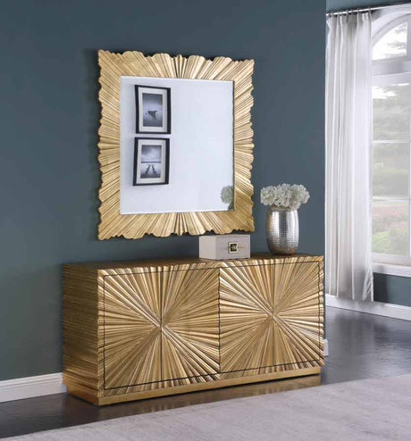 Meridian Furniture - Golda Mirror In Gold Leaf - 447-M