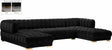 Gwen 3 Piece Sectional In Black - 653Black-Sectional | Meridian