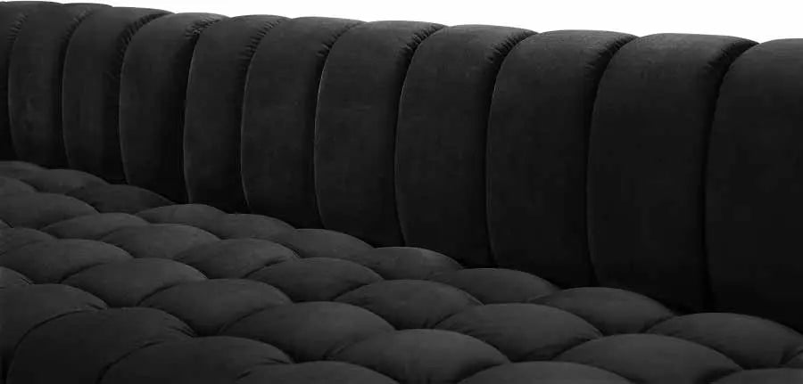 Meridian Furniture - Gwen 3 Piece Sectional In Black - 653Black-Sectional