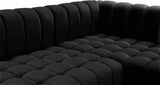 Meridian Furniture - Gwen 3 Piece Sectional In Black - 653Black-Sectional