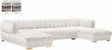 Gwen 3-Piece Sectional Sofa in Cream Velvet – Modular Comfort for Modern Living Rooms | Meridian