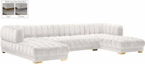 Gwen 3-Piece Sectional Sofa in Cream Velvet – Modular Comfort for Modern Living Rooms | Meridian