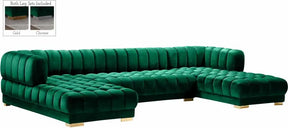 Gwen 3 Piece Sectional In Green - 653Green-Sectional | Meridian