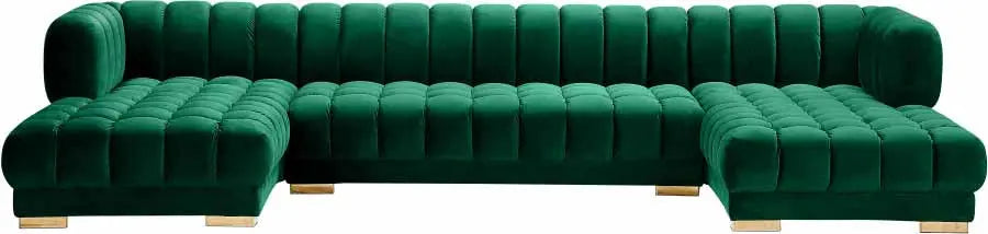 Meridian Furniture - Gwen 3 Piece Sectional In Green - 653Green-Sectional