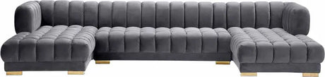 Meridian Furniture - Gwen 3 Piece Sectional In Grey - 653Grey-Sectional