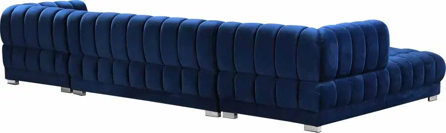 Meridian Furniture - Gwen 3 Piece Sectional In Navy - 653Navy-Sectional