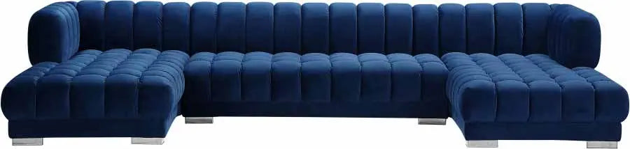 Meridian Furniture - Gwen 3 Piece Sectional In Navy - 653Navy-Sectional