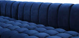 Meridian Furniture - Gwen 3 Piece Sectional In Navy - 653Navy-Sectional