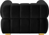 Meridian Furniture - Gwen Velvet Chair In Black - 670Black-C