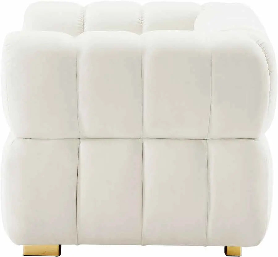 Meridian Furniture - Gwen Velvet Chair In Cream - 670Cream-C