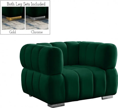 Meridian Furniture - Gwen Velvet Chair In Green - 670Green-C